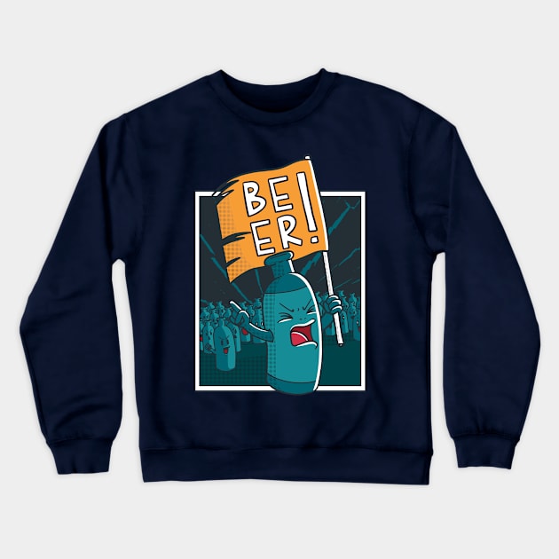 Beer Revolt Crewneck Sweatshirt by Cosmo Gazoo